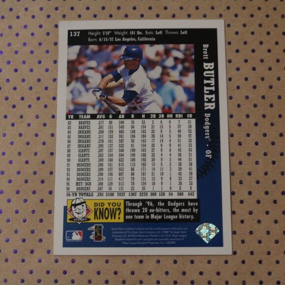 Brett Butler #137 Baseball Card - Picture 2 of 2